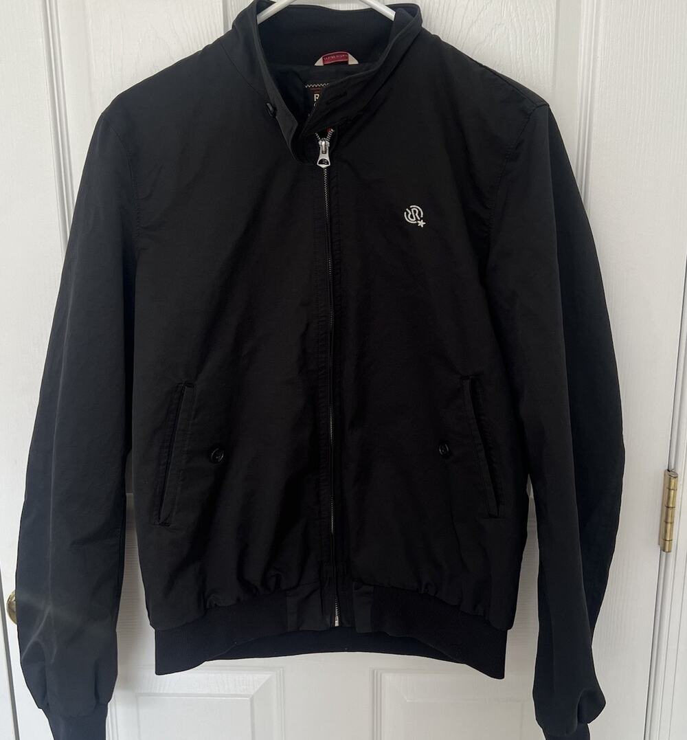 Men’s RACE Racing Jacket Black Full Zip Bomber Motorsport Lightweight M